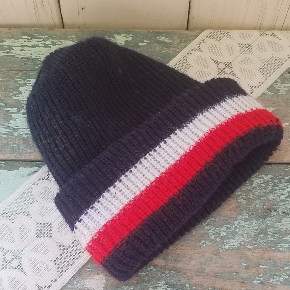 red and white striped stocking hat